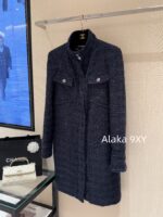CHANEL's "French Retro Dressing" 2024k Autumn New Mid length Skirt, Elegant Style, Coarse Hemp Pocket Zipper Design Coat for Women. 100 silk lining - Image 14