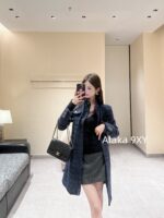 CHANEL's "French Retro Dressing" 2024k Autumn New Mid length Skirt, Elegant Style, Coarse Hemp Pocket Zipper Design Coat for Women. 100 silk lining - Image 23