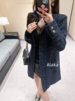 CHANEL's "French Retro Dressing" 2024k Autumn New Mid length Skirt, Elegant Style, Coarse Hemp Pocket Zipper Design Coat for Women. 100 silk lining - Image 24