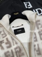 FENDI  24FW classic letter logo autumn and winter flower double "F" knitted cardigan imported whole piece mink fur grass jacket women's short jacket. Available in three colors - Image 5
