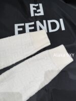 FENDI  24FW classic letter logo autumn and winter flower double "F" knitted cardigan imported whole piece mink fur grass jacket women's short jacket. Available in three colors - Image 8