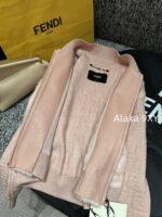 FENDI  24FW classic letter logo autumn and winter flower double "F" knitted cardigan imported whole piece mink fur grass jacket women's short jacket. Available in three colors - Image 12