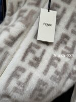 FENDI  24FW classic letter logo autumn and winter flower double "F" knitted cardigan imported whole piece mink fur grass jacket women's short jacket. Available in three colors - Image 24