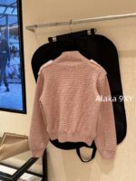 FENDI  24FW classic letter logo autumn and winter flower double "F" knitted cardigan imported whole piece mink fur grass jacket women's short jacket. Available in three colors - Image 25
