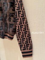 FENDI  24FW classic letter logo autumn and winter flower double "F" knitted cardigan imported whole piece mink fur grass jacket women's short jacket. Available in three colors - Image 29