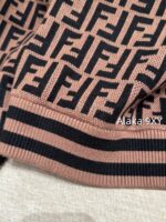 FENDI  24FW classic letter logo autumn and winter flower double "F" knitted cardigan imported whole piece mink fur grass jacket women's short jacket. Available in three colors - Image 33