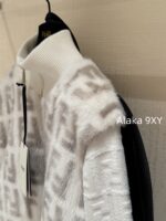 FENDI  24FW classic letter logo autumn and winter flower double "F" knitted cardigan imported whole piece mink fur grass jacket women's short jacket. Available in three colors - Image 35