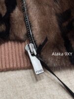 FENDI  24FW classic letter logo autumn and winter flower double "F" knitted cardigan imported whole piece mink fur grass jacket women's short jacket. Available in three colors - Image 41