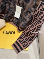 FENDI  24FW classic letter logo autumn and winter flower double "F" knitted cardigan imported whole piece mink fur grass jacket women's short jacket. Available in three colors - Image 43