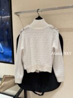 FENDI  24FW classic letter logo autumn and winter flower double "F" knitted cardigan imported whole piece mink fur grass jacket women's short jacket. Available in three colors - Image 46