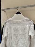 FENDI  24FW classic letter logo autumn and winter flower double "F" knitted cardigan imported whole piece mink fur grass jacket women's short jacket. Available in three colors - Image 49