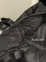 PRADA   2024 SS Autumn/Winter New Collection  Triangular logo letter hooded black ant elastic waist cinched waist, national standard 90 goose down down jacket, women's bread jacket - Image 6