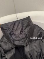 PRADA   2024 SS Autumn/Winter New Collection  Triangular logo letter hooded black ant elastic waist cinched waist, national standard 90 goose down down jacket, women's bread jacket - Image 15