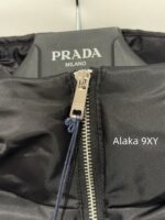PRADA   2024 SS Autumn/Winter New Collection  Triangular logo letter hooded black ant elastic waist cinched waist, national standard 90 goose down down jacket, women's bread jacket - Image 17