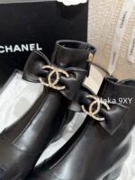 CHANEL  24K Autumn/Winter Fashion Collection  Heavy Industry Diamond Bow Large Logo Design for Women with Thick Heels and Short Boots. Imported velvet  Leather lining - Image 17