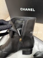 CHANEL  24K Autumn/Winter Fashion Collection  Heavy Industry Diamond Bow Large Logo Design for Women with Thick Heels and Short Boots. Imported velvet  Leather lining - Image 20