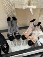 CHANEL  24K Autumn/Winter Fashion Collection  Heavy Industry Diamond Bow Large Logo Design for Women with Thick Heels and Short Boots. Imported velvet  Leather lining - Image 24