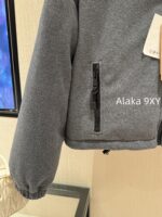 MIUMIU  24ss Autumn/Winter New Collection  Plush Collar Grey Short Edition Super Warm Suede Embroidered Logo Down Jacket for Women. - Image 18