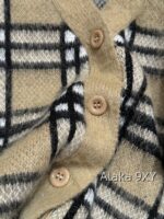 BURBERRY "American College Style" 2024 Autumn and Winter New Collection Bu  Style Classic Grid Badge 100 Wool Material Cardigan Sweater Lazy Knitted Coat for Women - Image 14