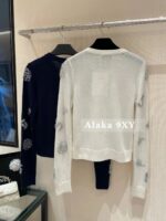 Chanel's wealthy heiress's early autumn outfit24a new pure handmade embroidery patchwork round neck pullover wool knitted sweater/cardigan jacket for women. Cardigan - Image 8