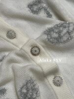 Chanel's wealthy heiress's early autumn outfit24a new pure handmade embroidery patchwork round neck pullover wool knitted sweater/cardigan jacket for women. Cardigan - Image 17