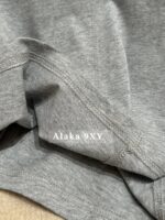 Miumiu American style "paper figure" solid color letter splicing slim fit versatile long sleeved thin bottom top for women