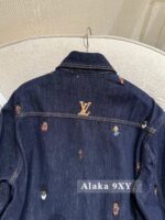 LOUIS VUITTON  2024SS Early Autumn New CollectionHeavy Industry Clover Embroidered Logo Collar Denim Shirt Jacket/Couple's Loose fit - Image 7