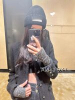 CHANEL Wang Yibo Same Style 24 Advanced Handicraft Workshop Series  Early autumn new imported coarse woolen four pocket round neck woven jacket with 100 silk printed lining