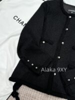 CHANEL Wang Yibo Same Style 24 Advanced Handicraft Workshop Series  Early autumn new imported coarse woolen four pocket round neck woven jacket with 100 silk printed lining - Image 7