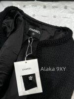 CHANEL Wang Yibo Same Style 24 Advanced Handicraft Workshop Series  Early autumn new imported coarse woolen four pocket round neck woven jacket with 100 silk printed lining - Image 13