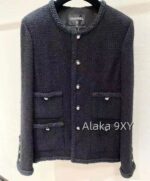 CHANEL Wang Yibo Same Style 24 Advanced Handicraft Workshop Series  Early autumn new imported coarse woolen four pocket round neck woven jacket with 100 silk printed lining - Image 23