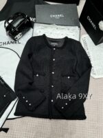 CHANEL Wang Yibo Same Style 24 Advanced Handicraft Workshop Series  Early autumn new imported coarse woolen four pocket round neck woven jacket with 100 silk printed lining - Image 29