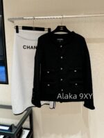 CHANEL Wang Yibo Same Style 24 Advanced Handicraft Workshop Series  Early autumn new imported coarse woolen four pocket round neck woven jacket with 100 silk printed lining - Image 31