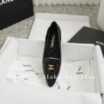 Chanel 24C Early Spring New Collection  Heavy industry retro pointed metal logo patent leather loafers/single shoes for women - Image 6