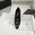Chanel 24C Early Spring New Collection  Heavy industry retro pointed metal logo patent leather loafers/single shoes for women - Image 7