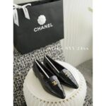 Chanel 24C Early Spring New Collection  Heavy industry retro pointed metal logo patent leather loafers/single shoes for women - Image 9