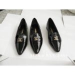 Chanel 24C Early Spring New Collection  Heavy industry retro pointed metal logo patent leather loafers/single shoes for women - Image 10