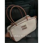 MIUMIU "American Retro Girl Style"  Self retained Zhang Yuanying's 2024 SS fashion collection canvas briefcase  Japanese limited edition canvas denim fabric canvas style - Image 3