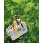 MIUMIU "American Retro Girl Style"  Self retained Zhang Yuanying's 2024 SS fashion collection canvas briefcase  Japanese limited edition canvas denim fabric canvas style - Image 9