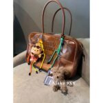 MIUMIU "American Retro Girl Style"  Self retained Zhang Yuanying's 2024 SS fashion collection canvas briefcase  Japanese limited edition canvas denim fabric canvas style - Image 13