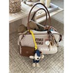 MIUMIU "American Retro Girl Style"  Self retained Zhang Yuanying's 2024 SS fashion collection canvas briefcase  Japanese limited edition canvas denim fabric canvas style - Image 17