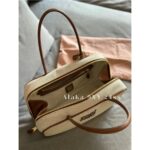 MIUMIU "American Retro Girl Style"  Self retained Zhang Yuanying's 2024 SS fashion collection canvas briefcase  Japanese limited edition canvas denim fabric canvas style - Image 28