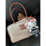 MIUMIU "American Retro Girl Style"  Self retained Zhang Yuanying's 2024 SS fashion collection canvas briefcase  Japanese limited edition canvas denim fabric canvas style - Image 31