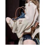 MIUMIU "American Retro Girl Style"  Self retained Zhang Yuanying's 2024 SS fashion collection canvas briefcase  Japanese limited edition canvas denim fabric canvas style - Image 32