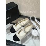 Chanel  24c Spring/Summer New Collection  Double Straight Line Pearl Buckle Pearl Pink Mary Jane Single Shoes. Customized pearl sheepskin - Image 11
