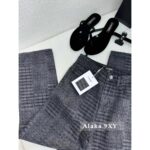 Chanel  New Collection for Spring and Summer of 2024Heavy Industry Wash Enzyme Denim Waffle Printed High Waist Shorts/Wide Leg Pants Women's Pants - Image 5