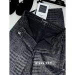 Chanel  New Collection for Spring and Summer of 2024Heavy Industry Wash Enzyme Denim Waffle Printed High Waist Shorts/Wide Leg Pants Women's Pants - Image 6