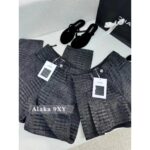 Chanel  New Collection for Spring and Summer of 2024Heavy Industry Wash Enzyme Denim Waffle Printed High Waist Shorts/Wide Leg Pants Women's Pants - Image 11