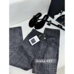 Chanel  New Collection for Spring and Summer of 2024Heavy Industry Wash Enzyme Denim Waffle Printed High Waist Shorts/Wide Leg Pants Women's Pants - Image 13