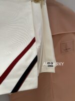 MIUMIU "American College Style Dressing"  Color blocked lapel long sleeved polo collar wine red autumn and winter new style versatile and highend pleated skirt skirt - Image 15
